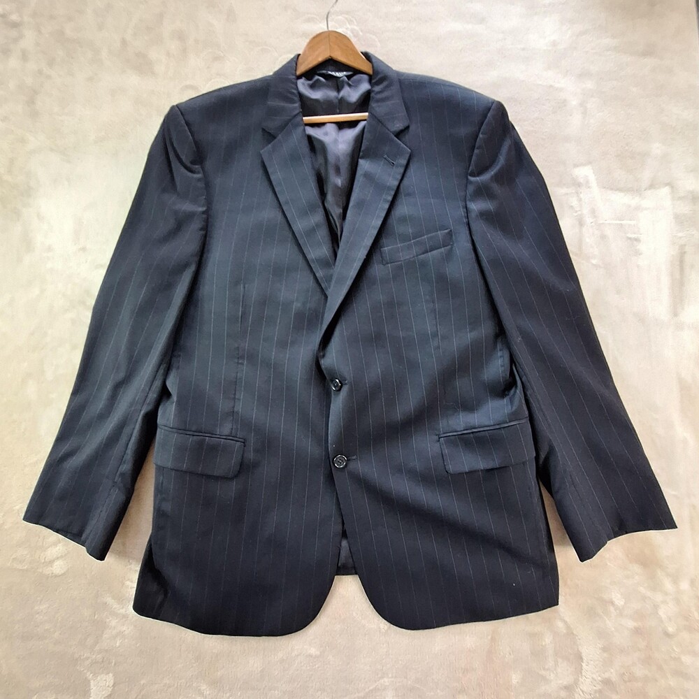 Jos. A. Bank Blazer Mens 46 Long Signature Wool Suit Jacket Classic Pinstripe